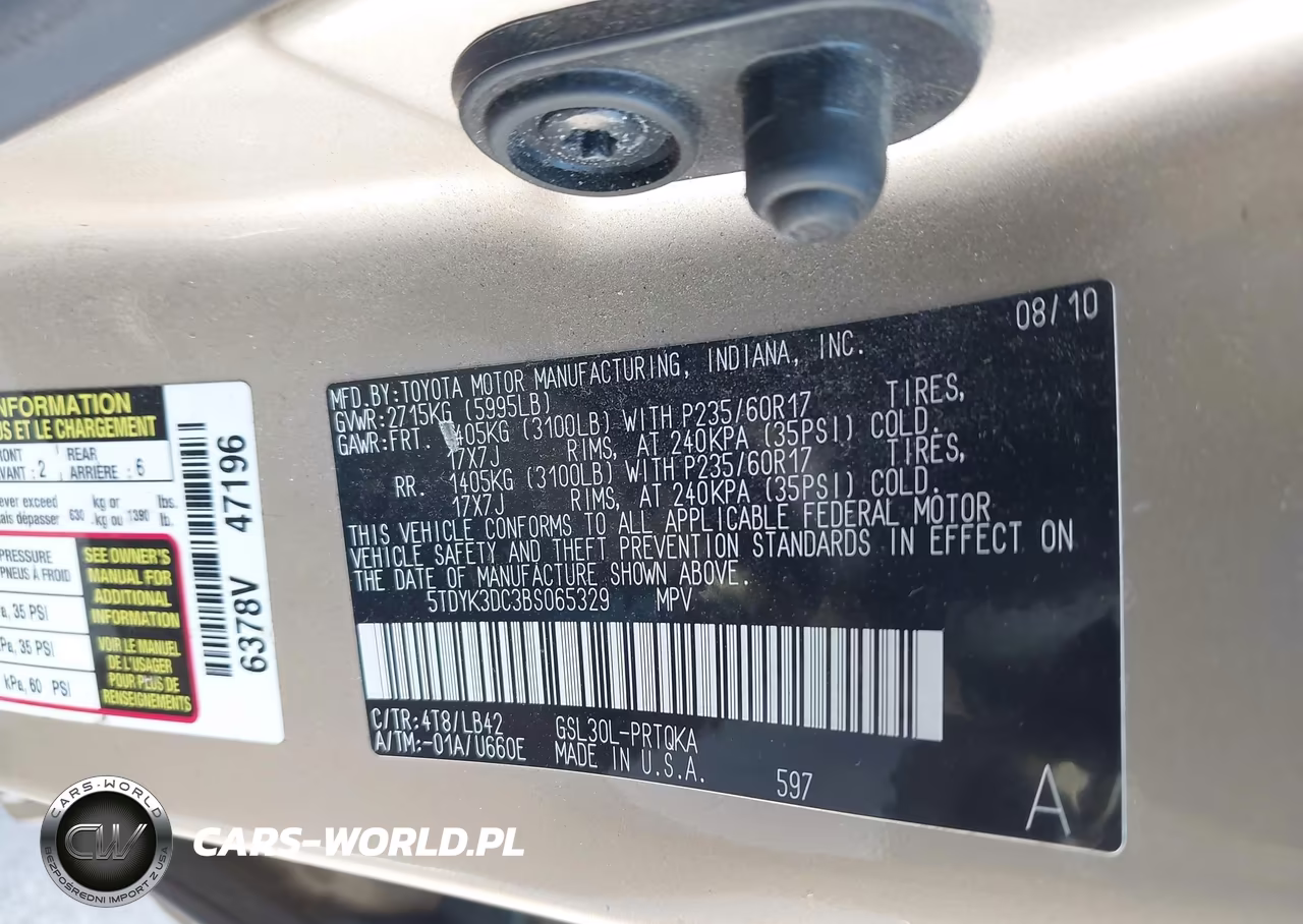 2011 Toyota Sienna Xle V6 VIN:5TDYK3DC3BS065329 - 9