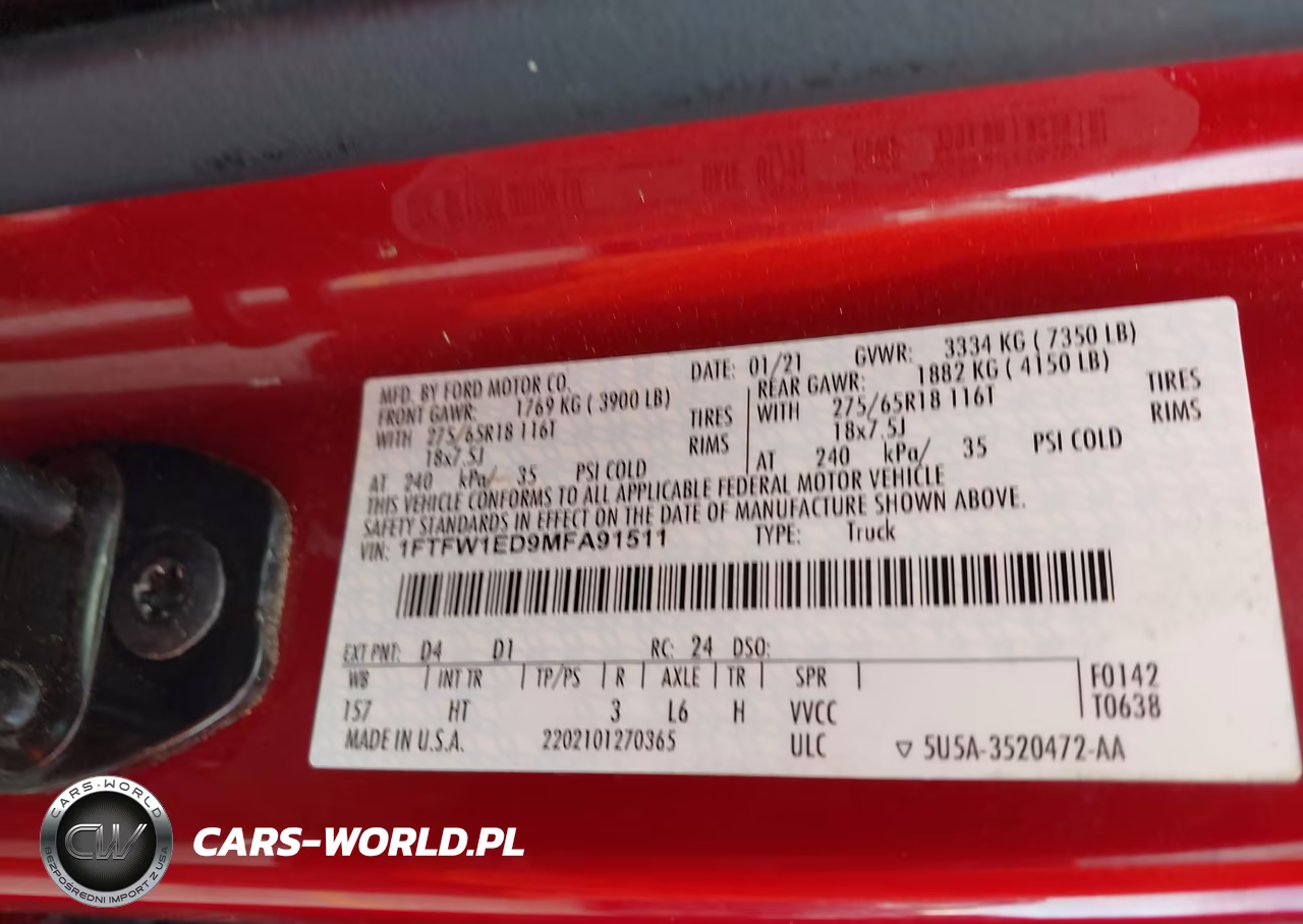 2021 Ford F-150 Lariat VIN:1FTFW1ED9MFA91511 - 9