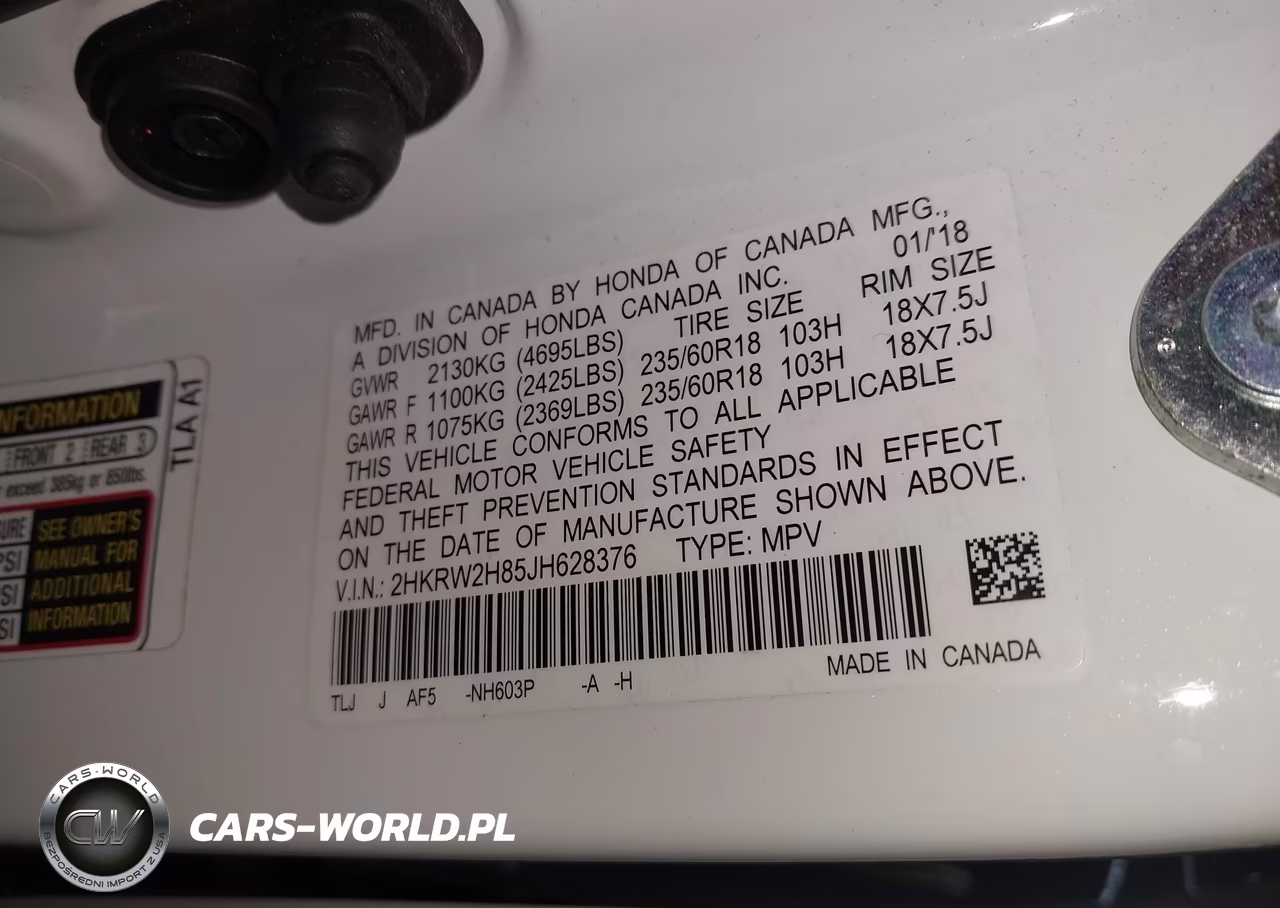 2018 Honda Cr-V Ex-L-Ex-L Navi VIN:2HKRW2H85JH628376 - 8