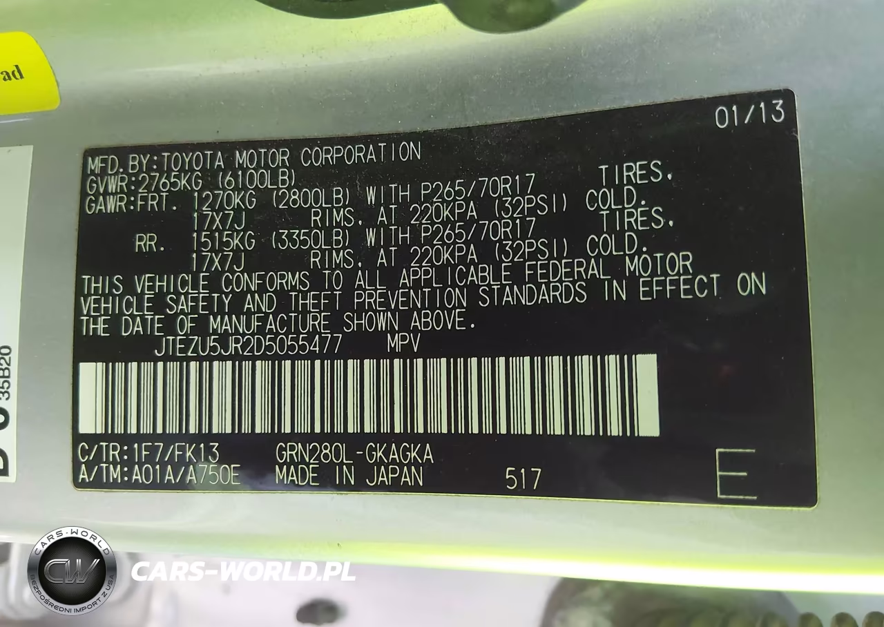2013 Toyota 4Runner Sr5 VIN:JTEZU5JR2D5055477 - 9