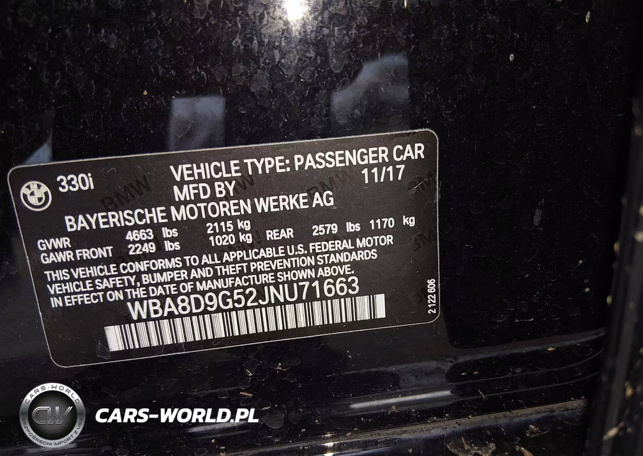 2018 BMW 330I xDrive VIN:WBA8D9G52JNU71663 - 9