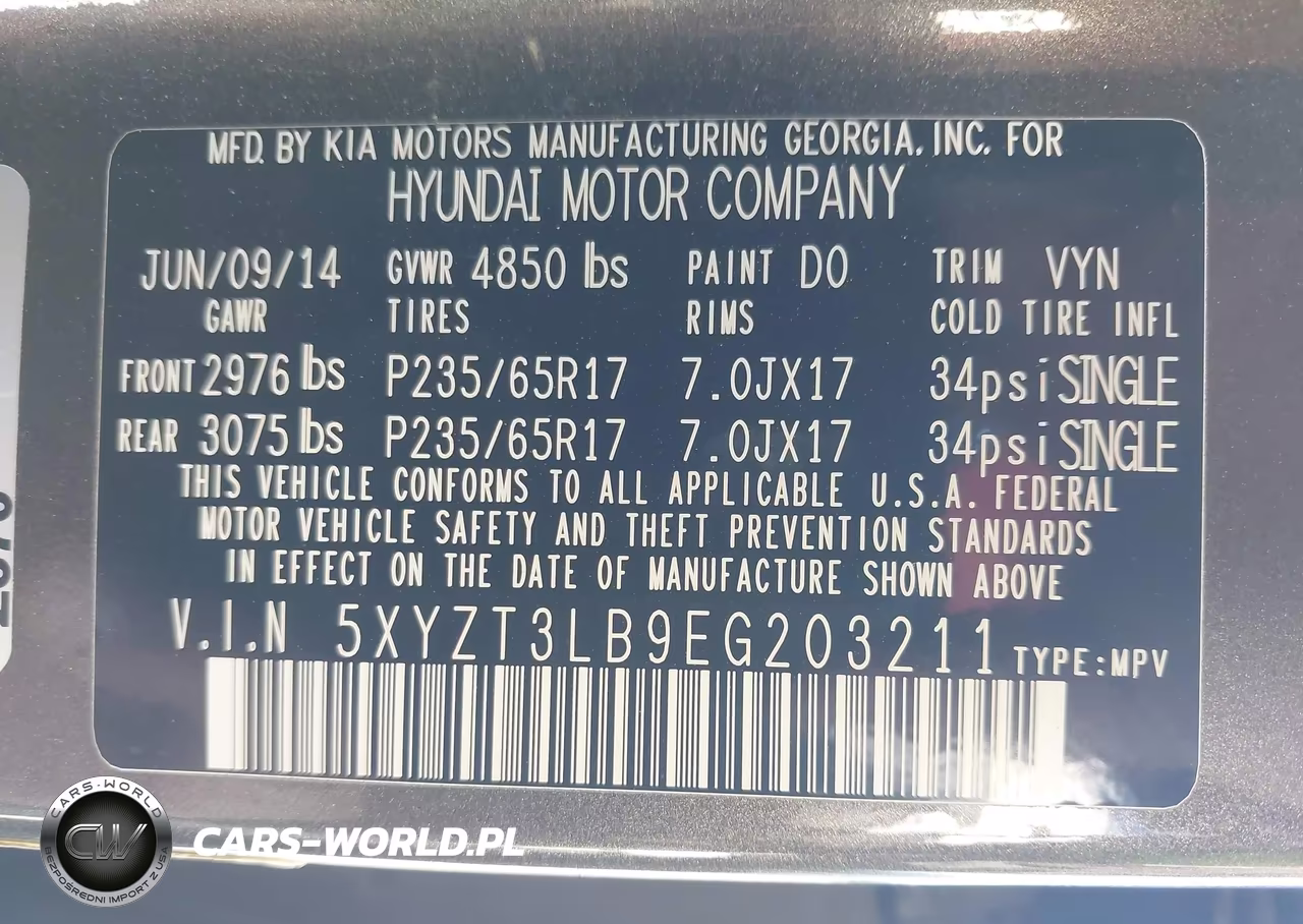 2014 Hyundai Santa Fe Sport 2.4L VIN:5XYZT3LB9EG203211 - 9