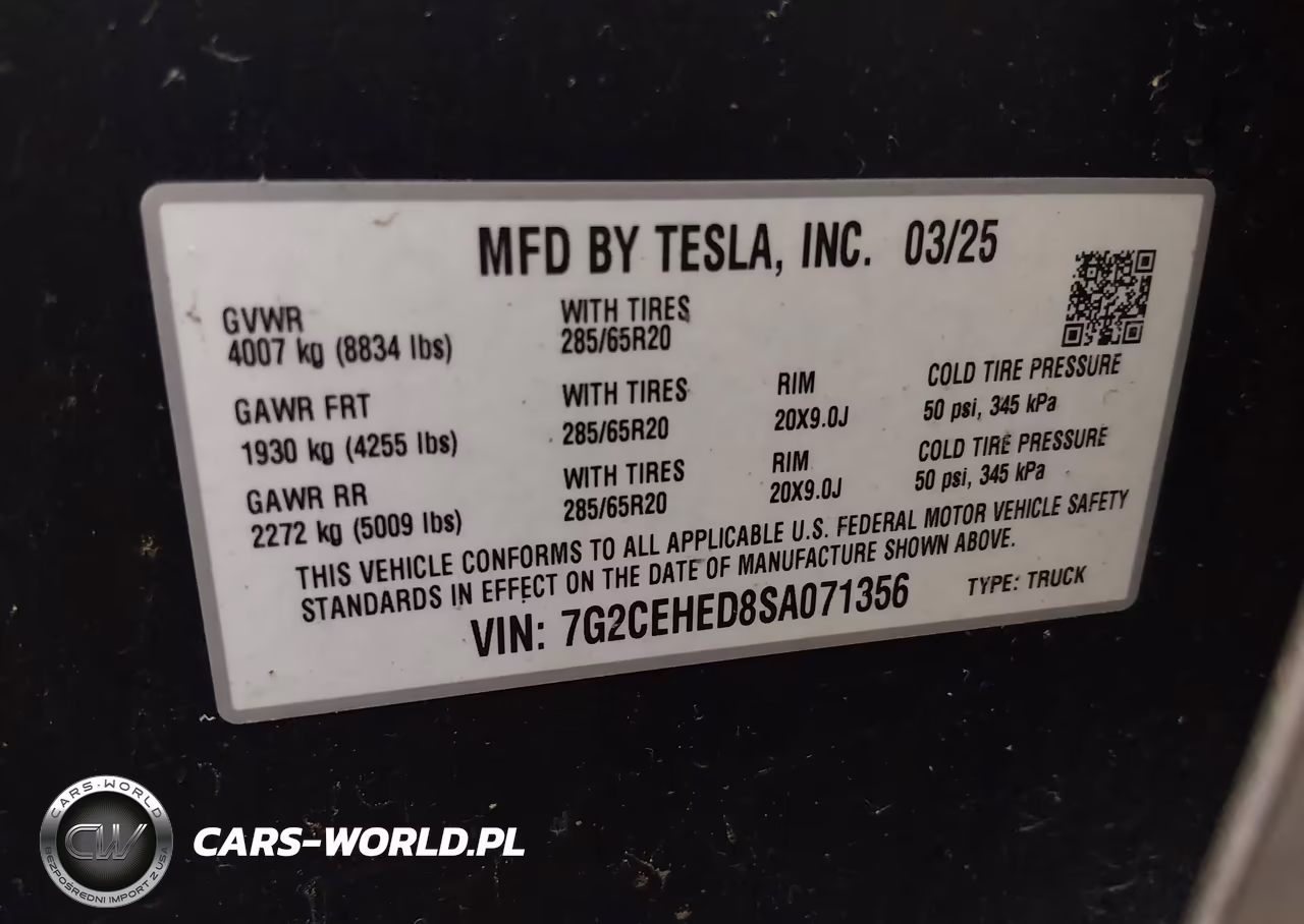 2025 Tesla Cybertruck All-Wheel Drive VIN:7G2CEHED8SA071356 - 9