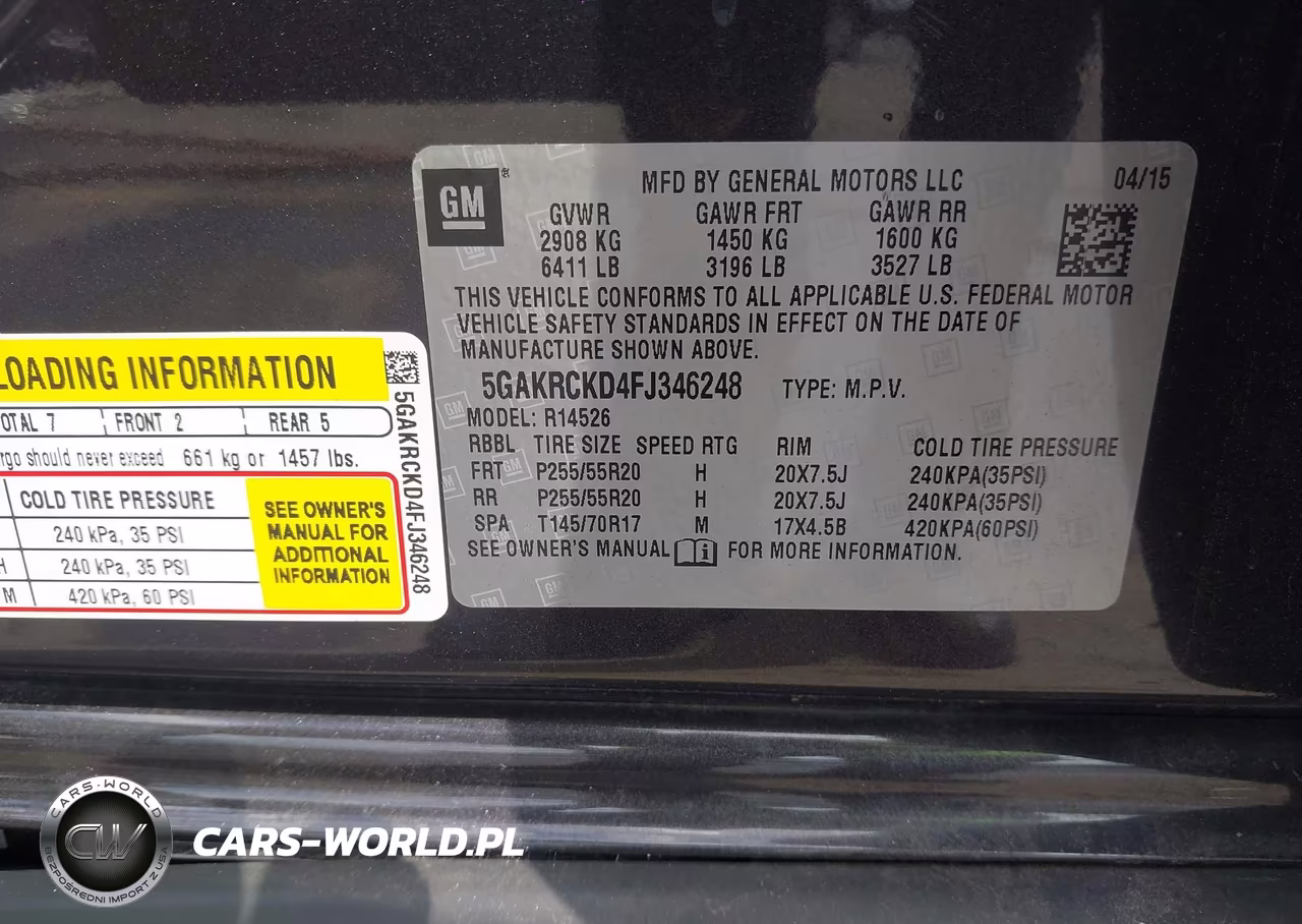 2015 Buick Enclave Premium VIN:5GAKRCKD4FJ346248 - 9