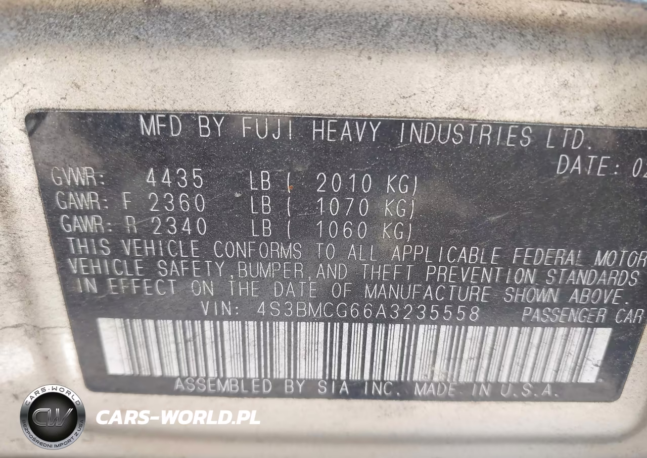 2010 Subaru Legacy 2.5I Premium VIN:4S3BMCG66A3235558 - 9