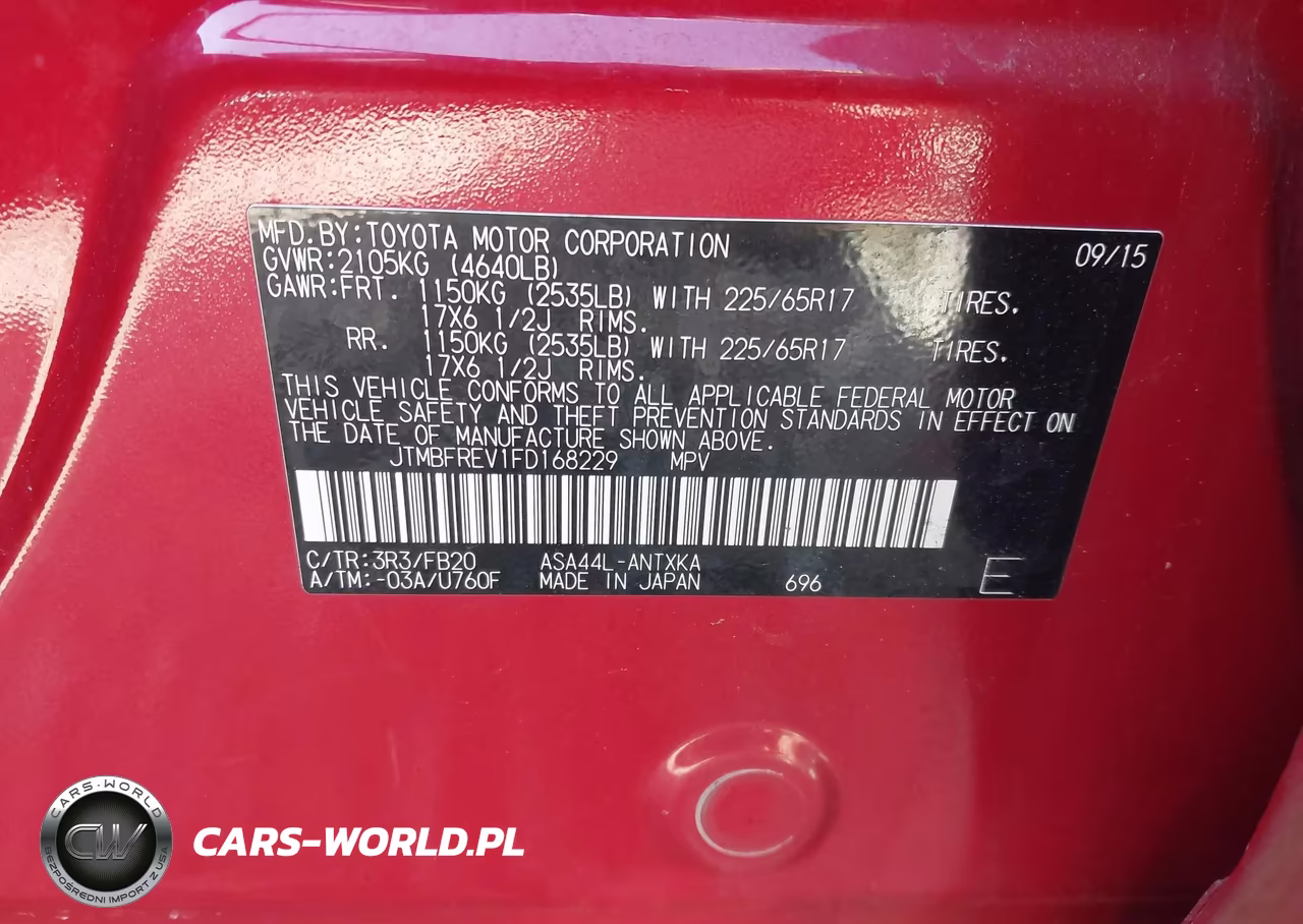 2015 Toyota Rav4 Le VIN:JTMBFREV1FD168229 - 9