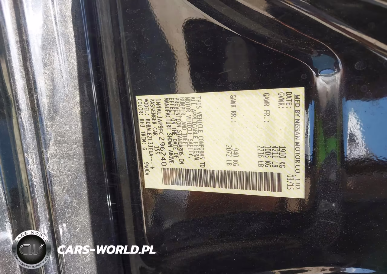 2015 Nissan Altima 2.5 S VIN:1N4AL3AP9FC296240 - 9