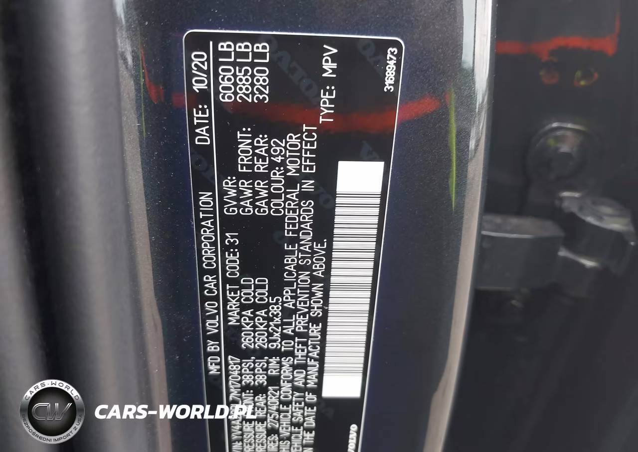 2021 Volvo Xc90 T6 Inscription 7 Passenger VIN:YV4A22PL7M1704817 - 9