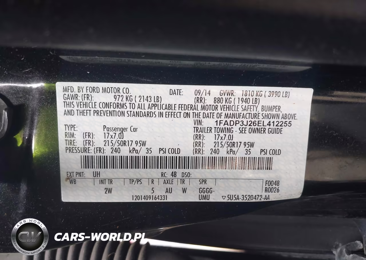 2014 Ford Focus Titanium VIN:1FADP3J26EL412255 - 9