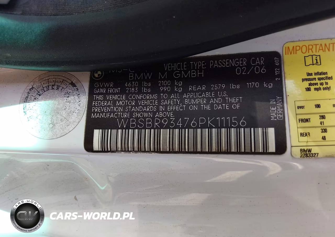 2006 BMW M3 VIN:WBSBR93476PK11156 - 9