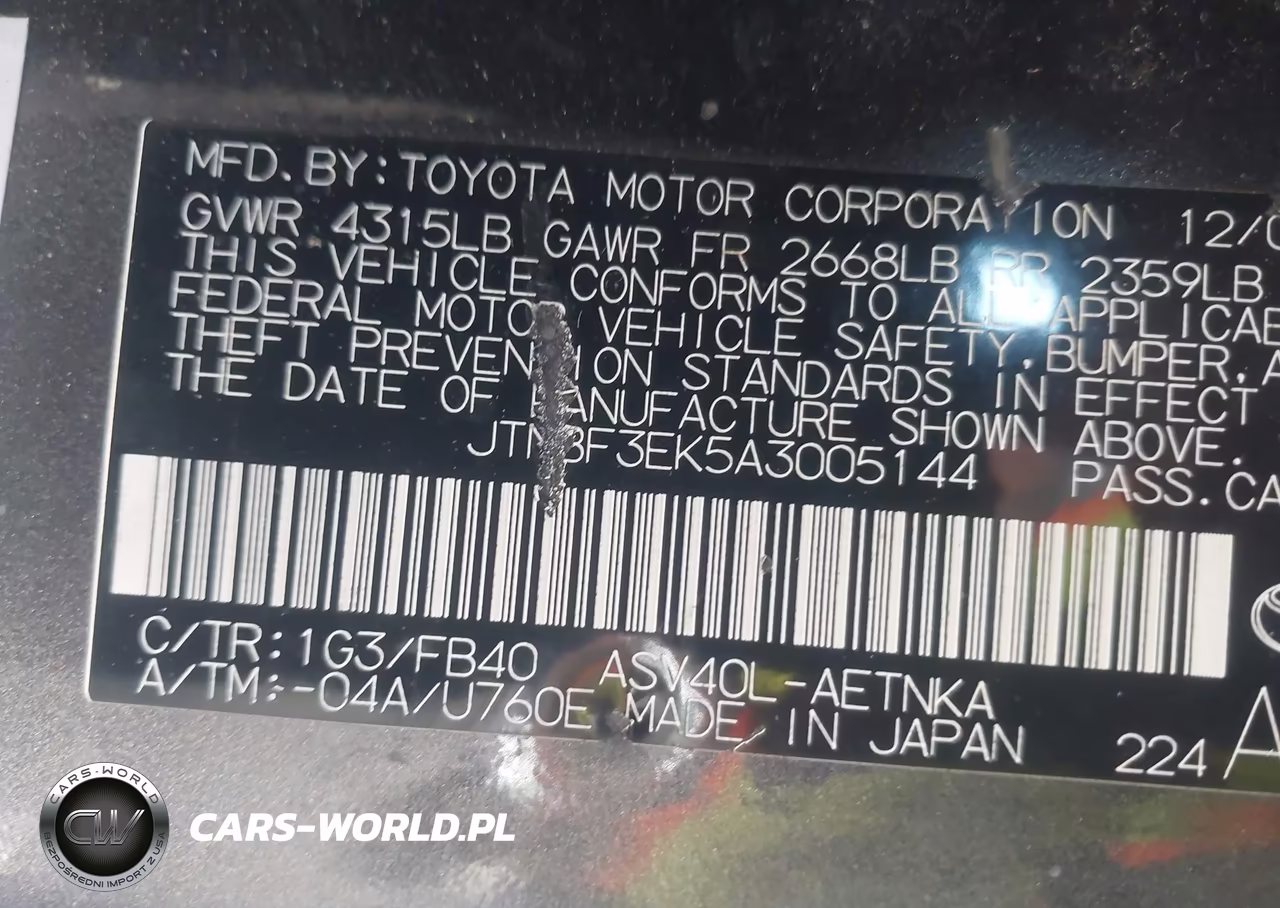 2010 Toyota Camry Le VIN:JTNBF3EK5A3005144 - 9