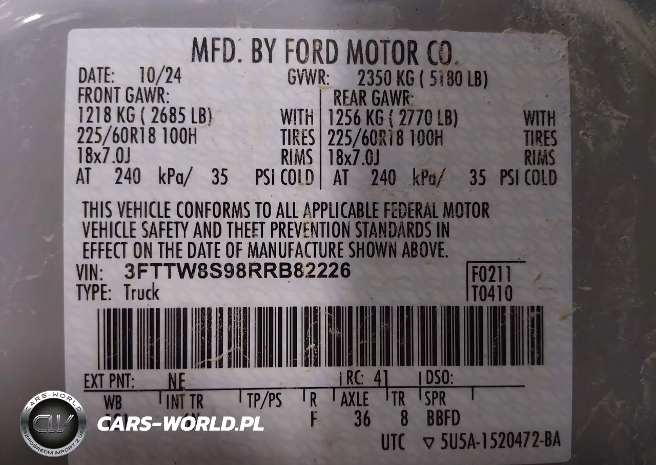2024 Ford Maverick Lariat VIN:3FTTW8S98RRB82226 - 9