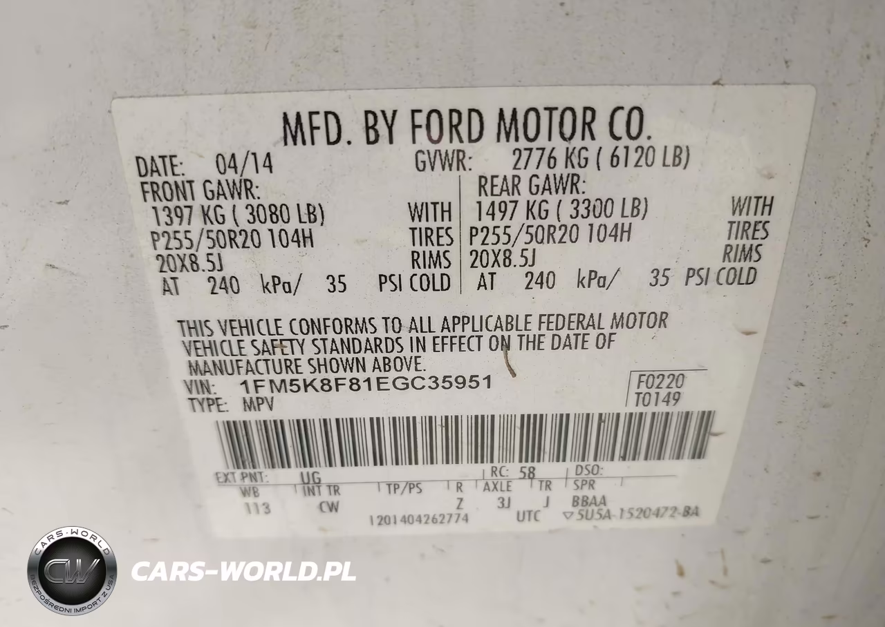 2014 Ford Explorer Limited VIN:1FM5K8F81EGC35951 - 9