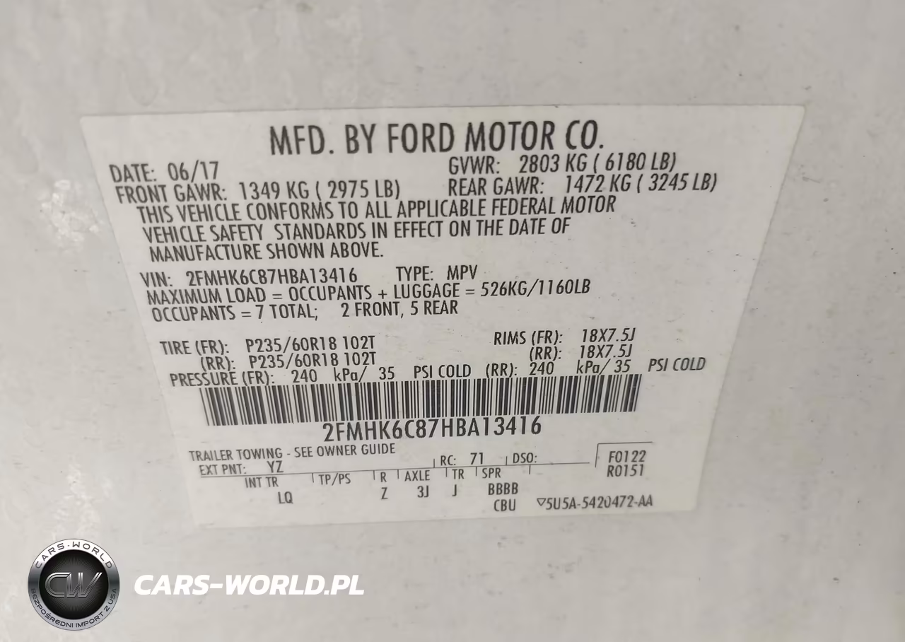 2017 Ford Flex Sel VIN:2FMHK6C87HBA13416 - 9