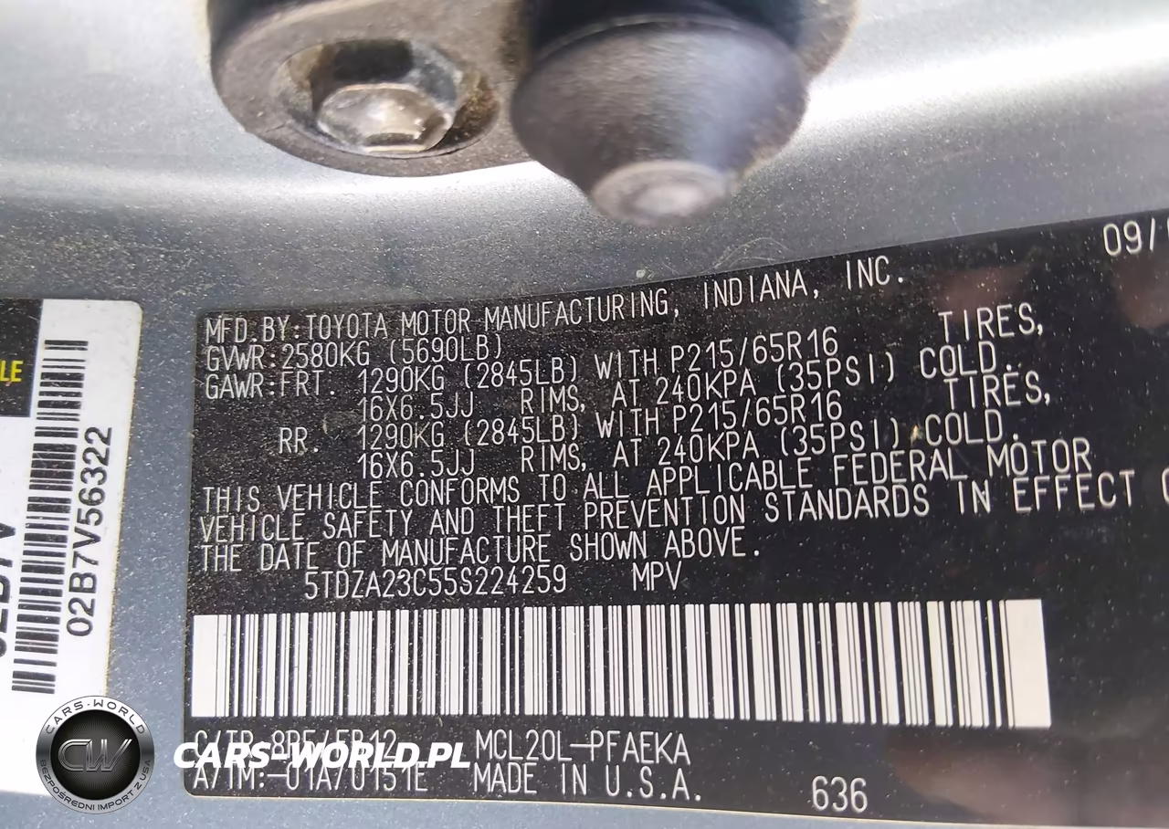 2005 Toyota Sienna Le VIN:5TDZA23C55S224259 - 9