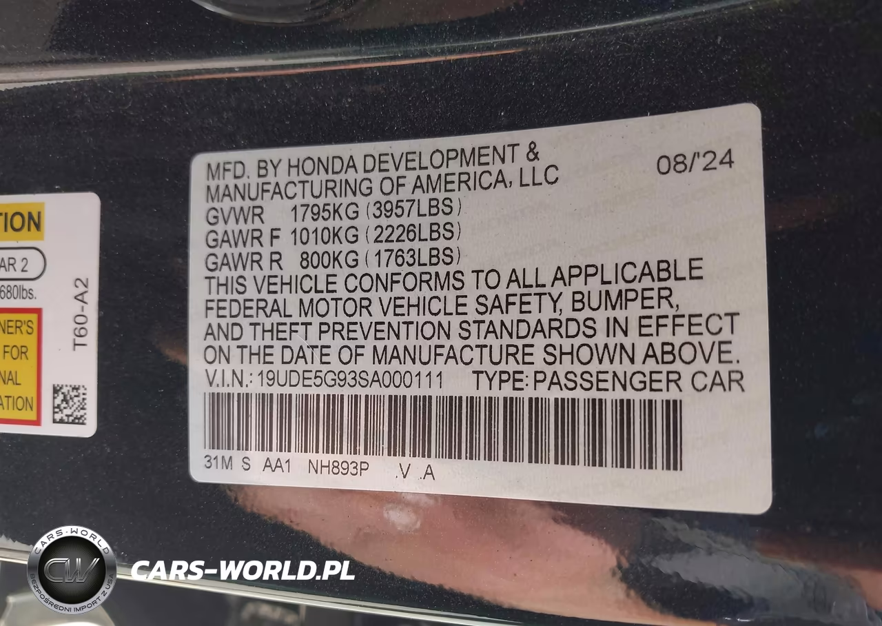 2025 Acura Integra Type S VIN:19UDE5G93SA000111 - 9