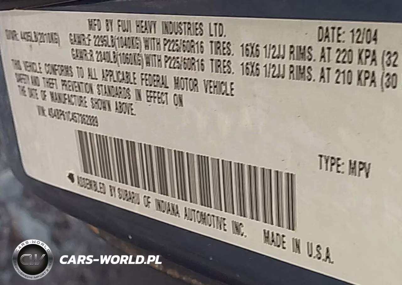 2005 Subaru Outback 2.5I VIN:4S4BP61C457362889 - 9