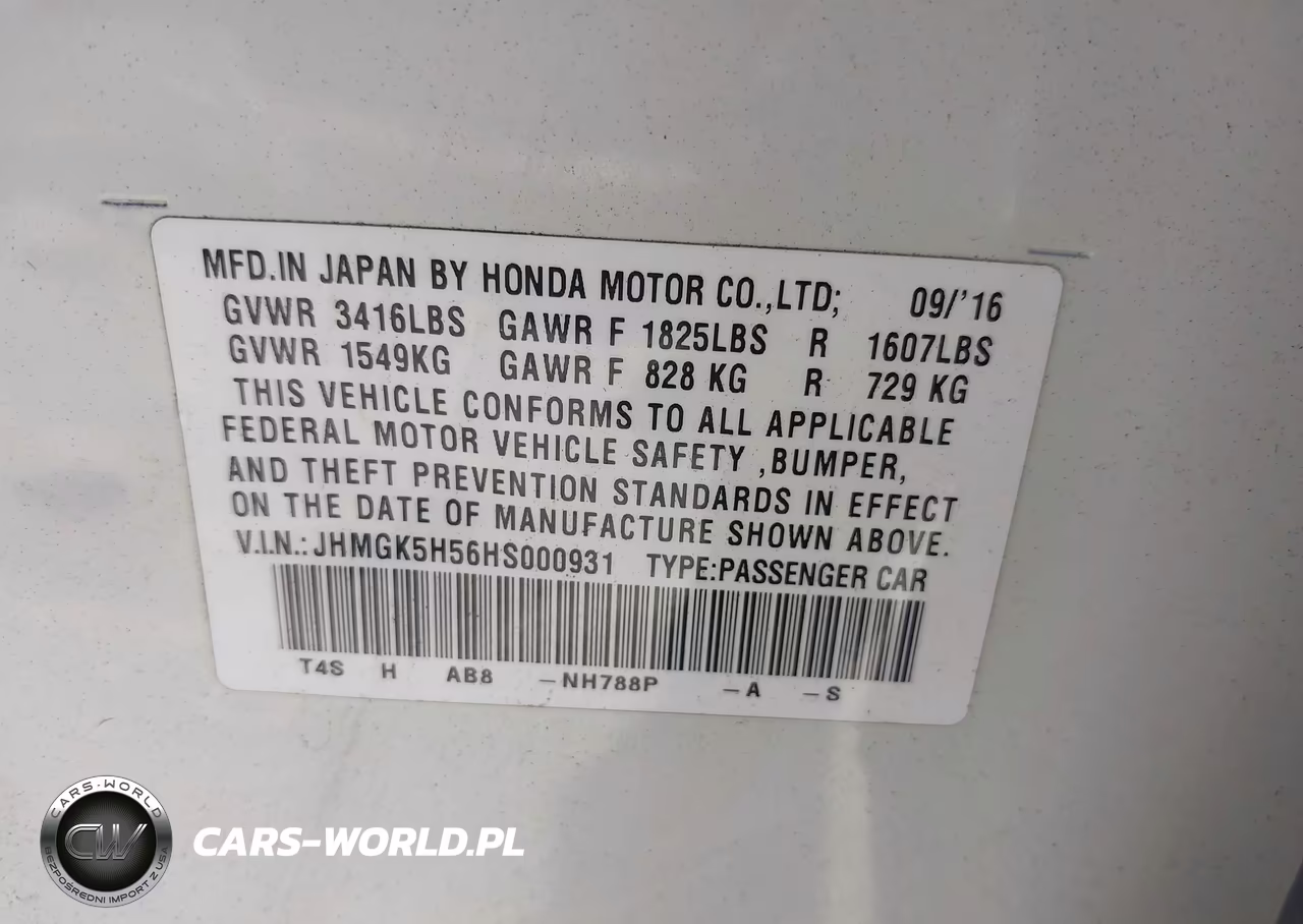 2017 Honda Fit Lx VIN:JHMGK5H56HS000931 - 9