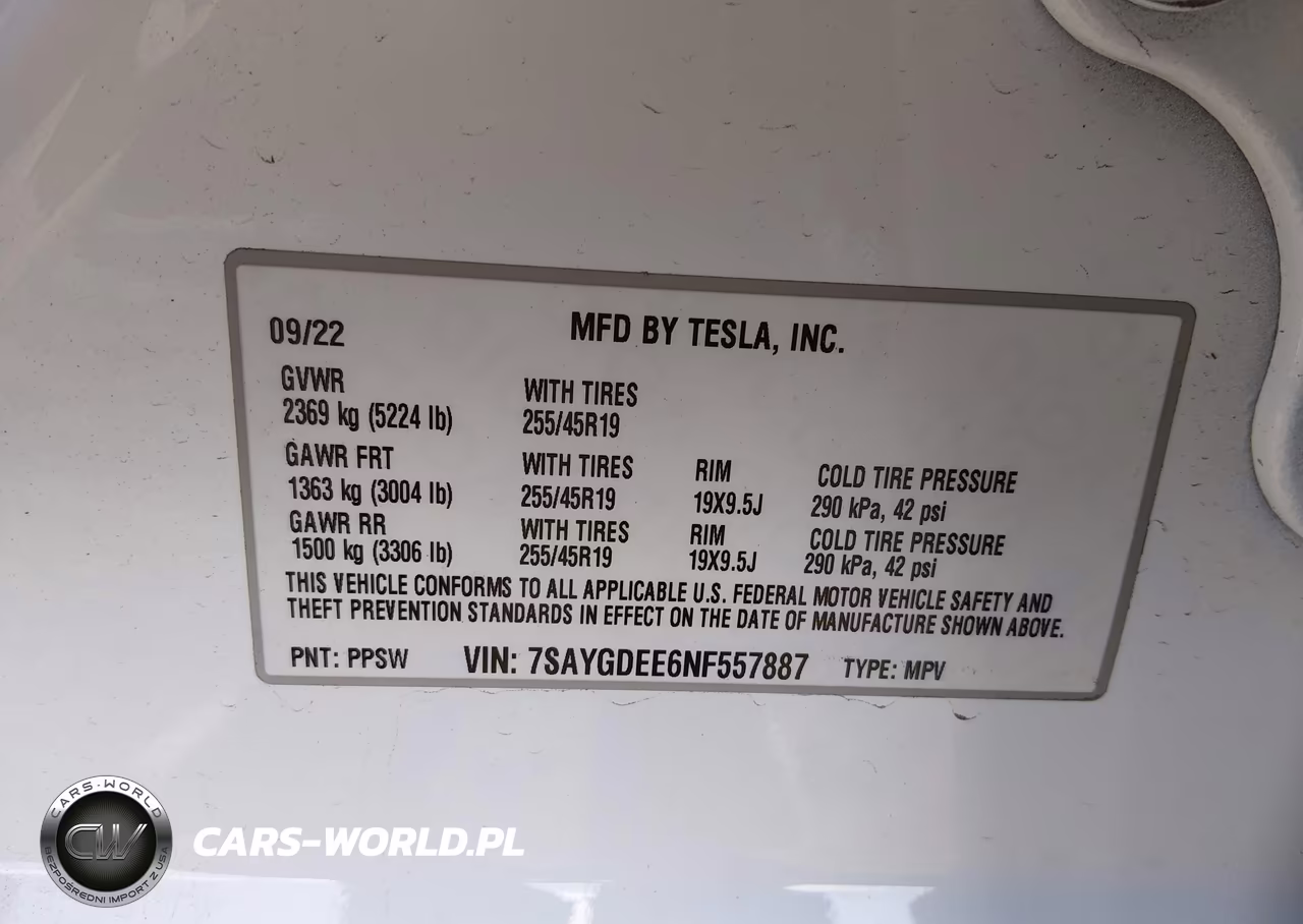 2022 Tesla Model Y Long Range Dual Motor All-Wheel Drive VIN:7SAYGDEE6NF557887 - 9