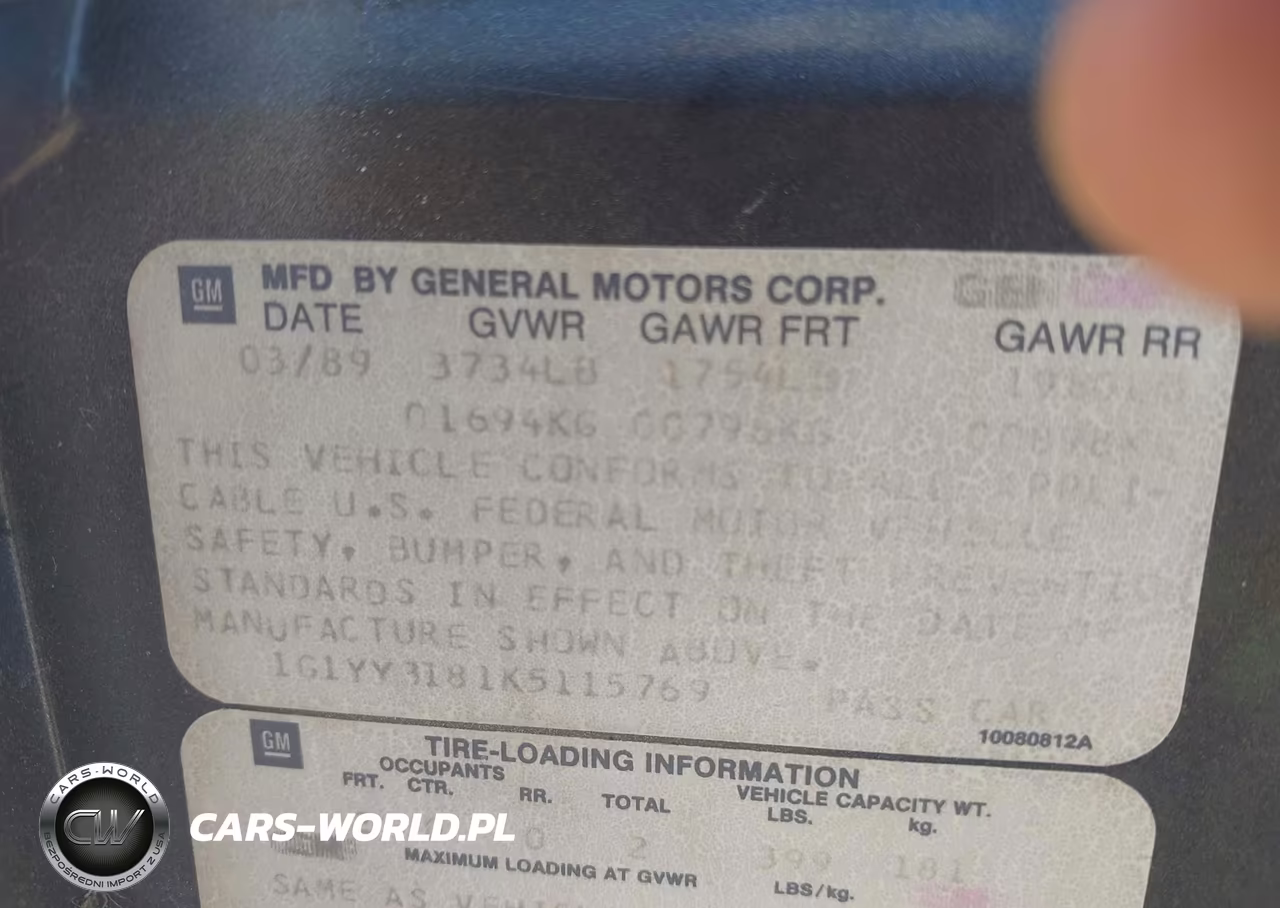 1989 Chevrolet Corvette VIN:1G1YY3181K5115769 - 9