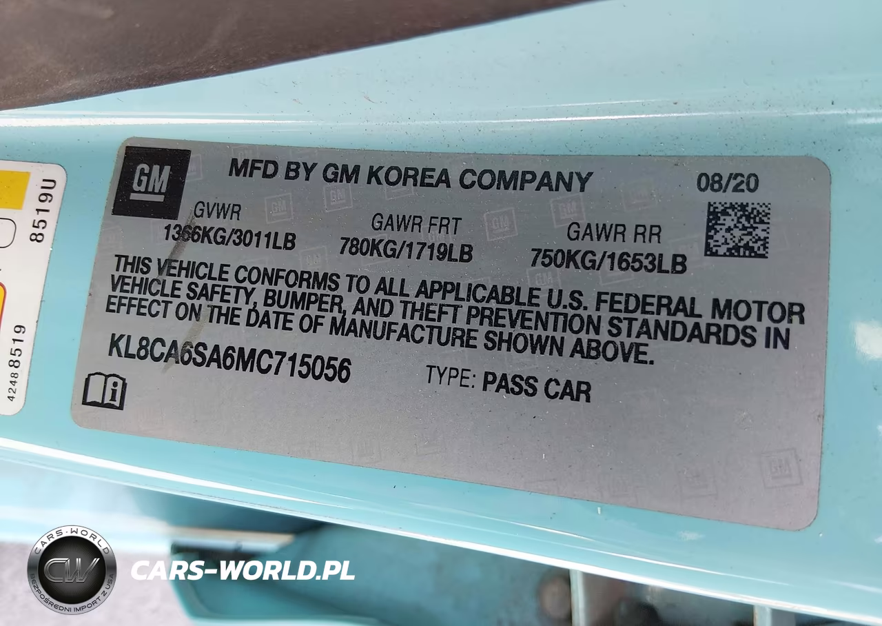 2021 Chevrolet Spark Fwd Ls Manual VIN:KL8CA6SA6MC715056 - 9