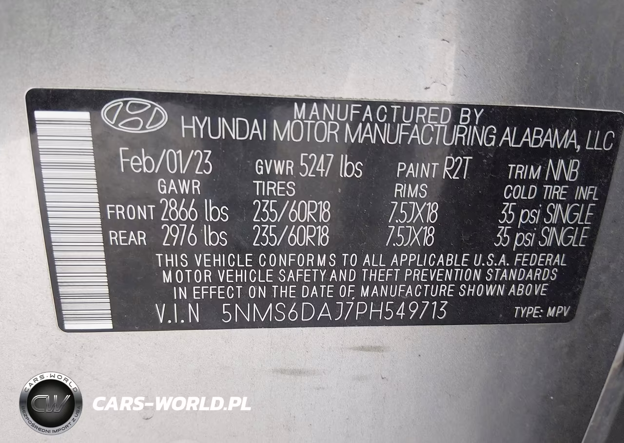 2023 Hyundai Santa Fe Xrt VIN:5NMS6DAJ7PH549713 - 9