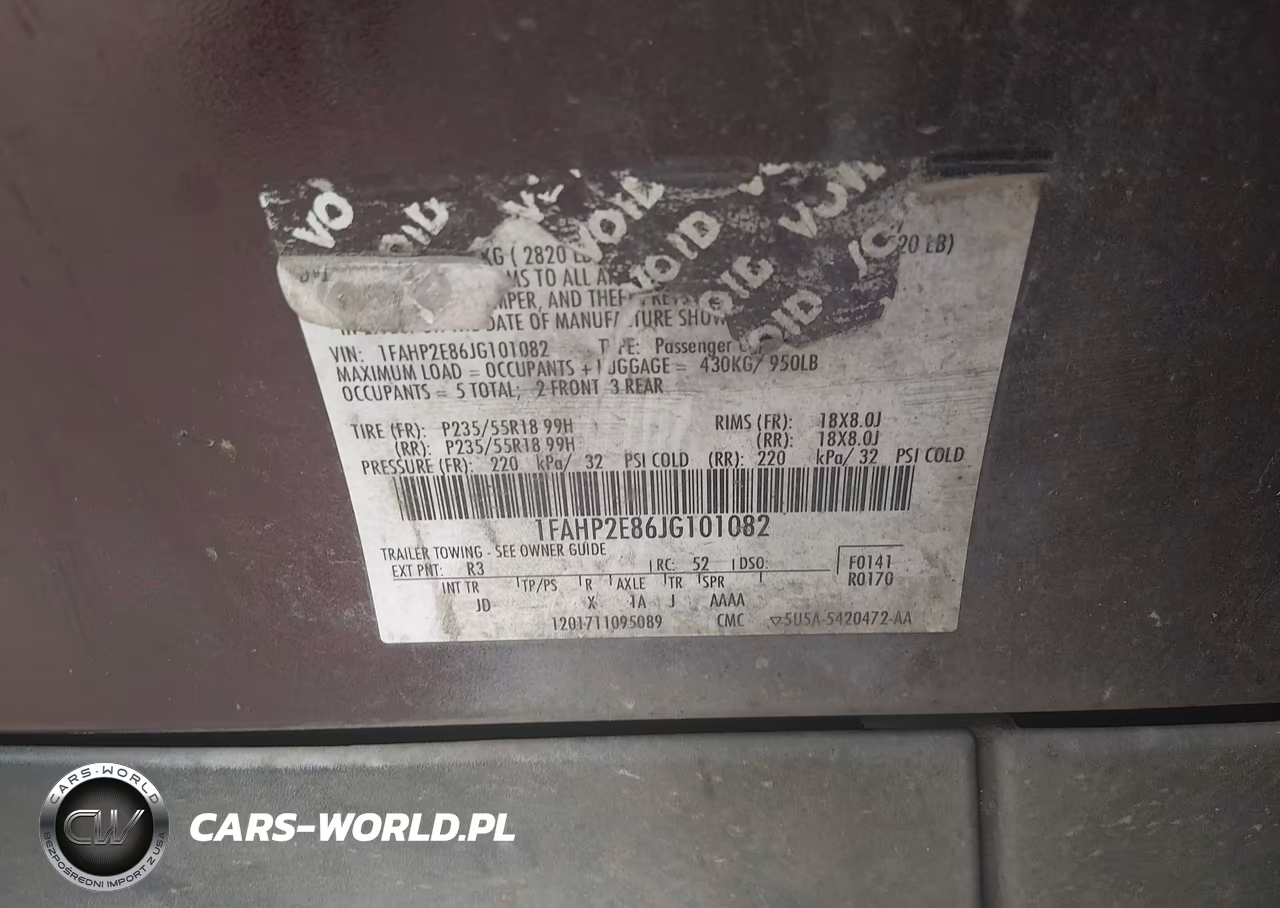 2018 Ford Taurus Sel VIN:1FAHP2E86JG101082 - 9