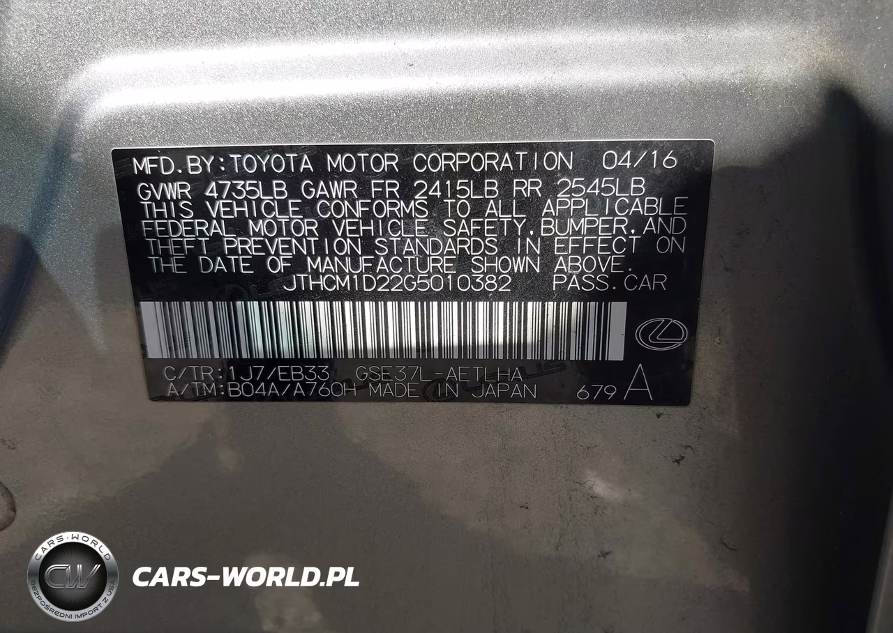 2016 Lexus Is 300 VIN:JTHCM1D22G5010382 - 9
