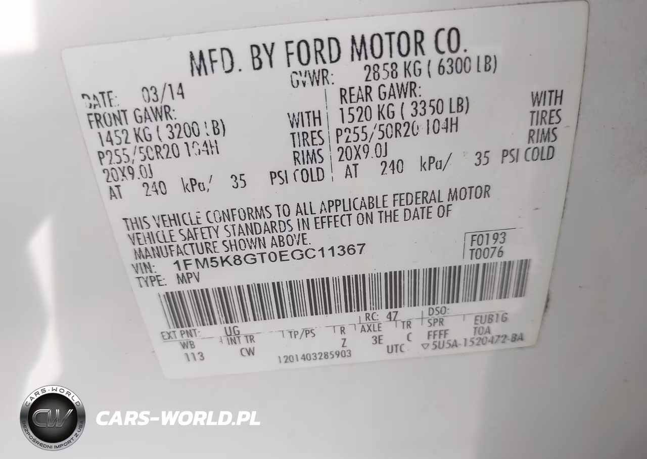 2014 Ford Explorer Sport VIN:1FM5K8GT0EGC11367 - 9
