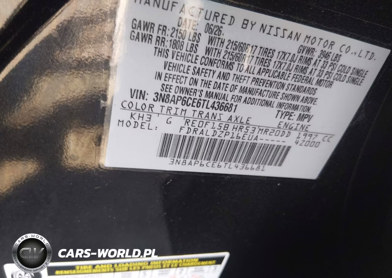 2026 Nissan Kicks Sv VIN:3N8AP6CE6TL436681 - 9