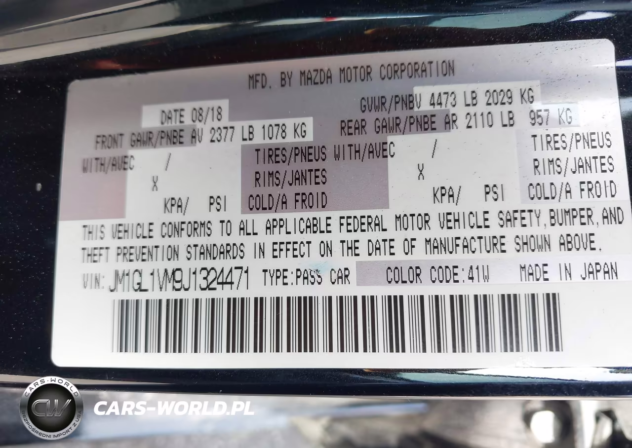 2018 Mazda Mazda6 Touring VIN:JM1GL1VM9J1324471 - 9