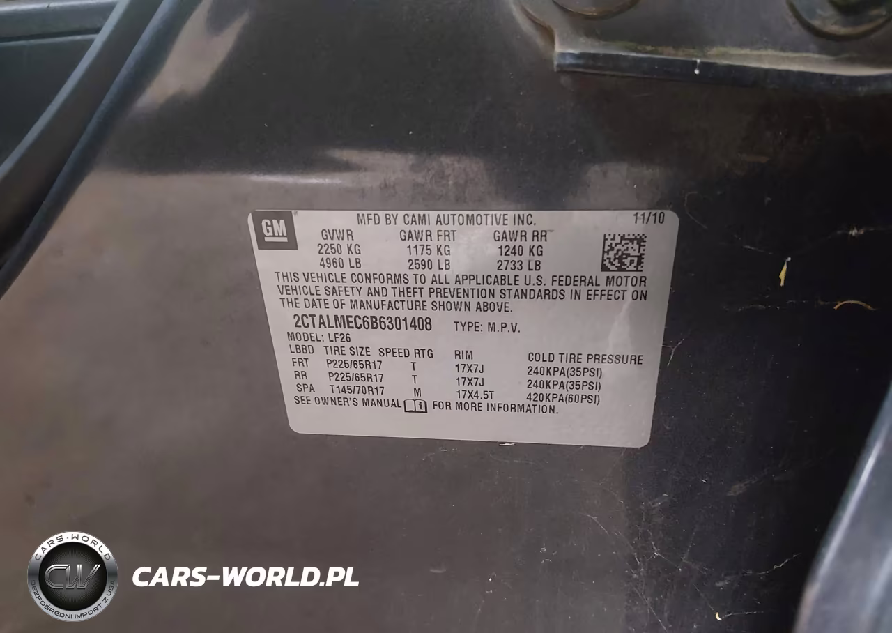 2011 GMC Terrain Sle-1 VIN:2CTALMEC6B6301408 - 9