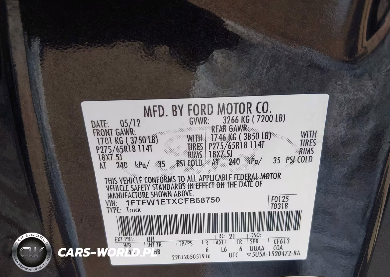 2012 Ford F-150 Lariat VIN:1FTFW1ETXCFB68750 - 9