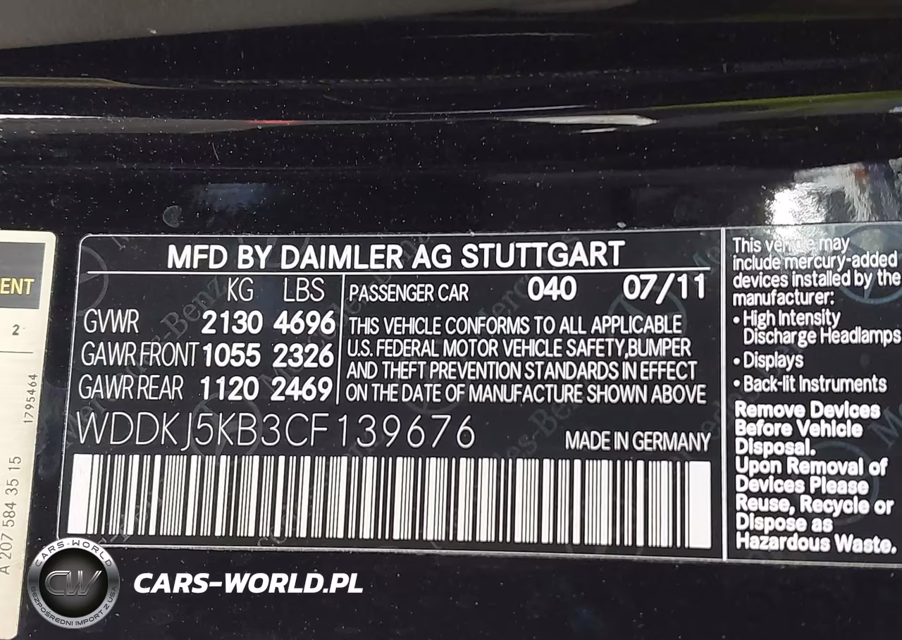 2012 Mercedes-Benz E 350 VIN:WDDKJ5KB3CF139676 - 9