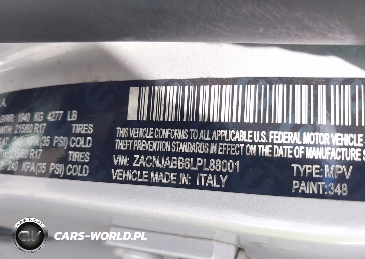 2020 Jeep Renegade Latitude Fwd VIN:ZACNJABB6LPL88001 - 9