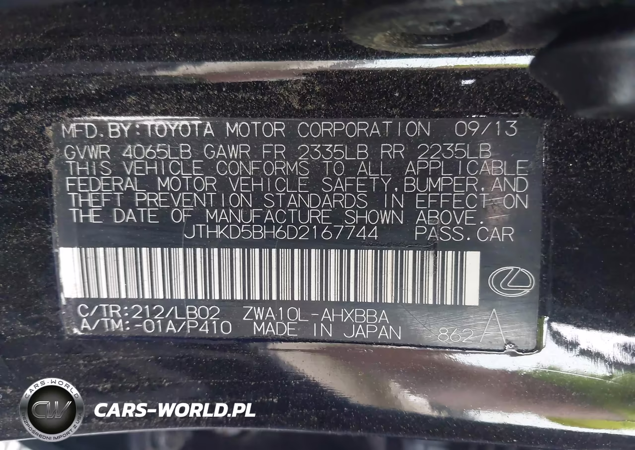 2013 Lexus Ct 200H VIN:JTHKD5BH6D2167744 - 9