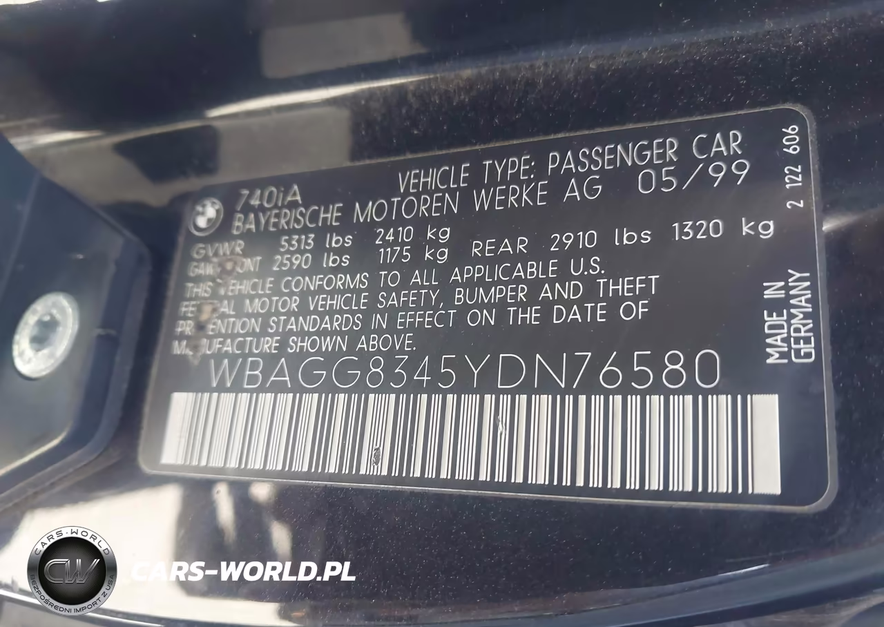 2000 BMW 740Ia VIN:WBAGG8345YDN76580 - 9