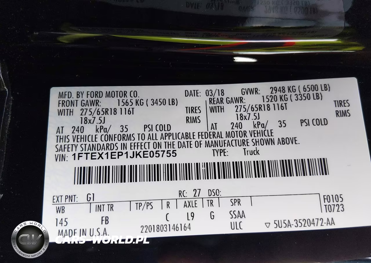 2018 Ford F-150 Xlt VIN:1FTEX1EP1JKE05755 - 9