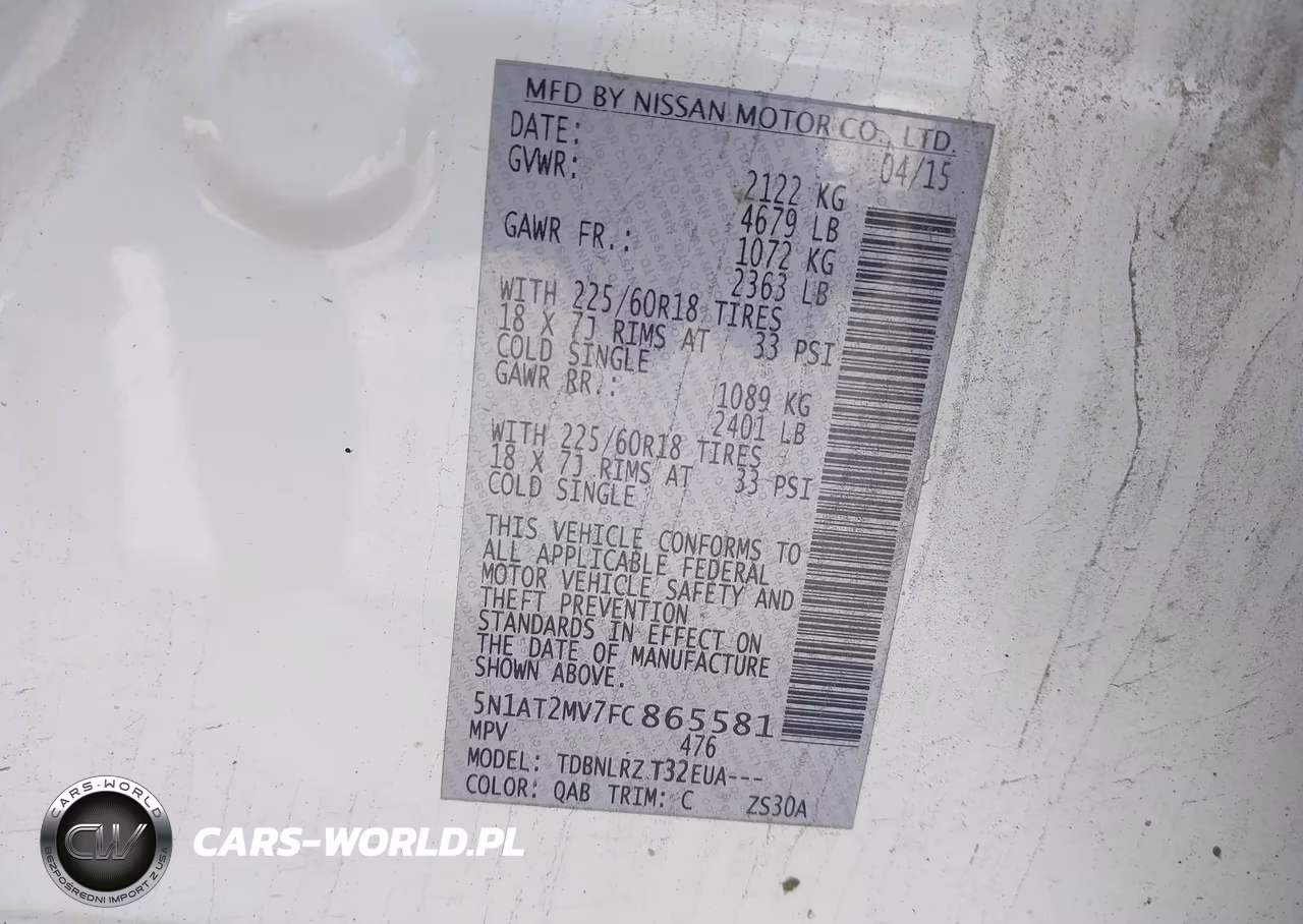 2015 Nissan Rogue Sl VIN:5N1AT2MV7FC865581 - 9
