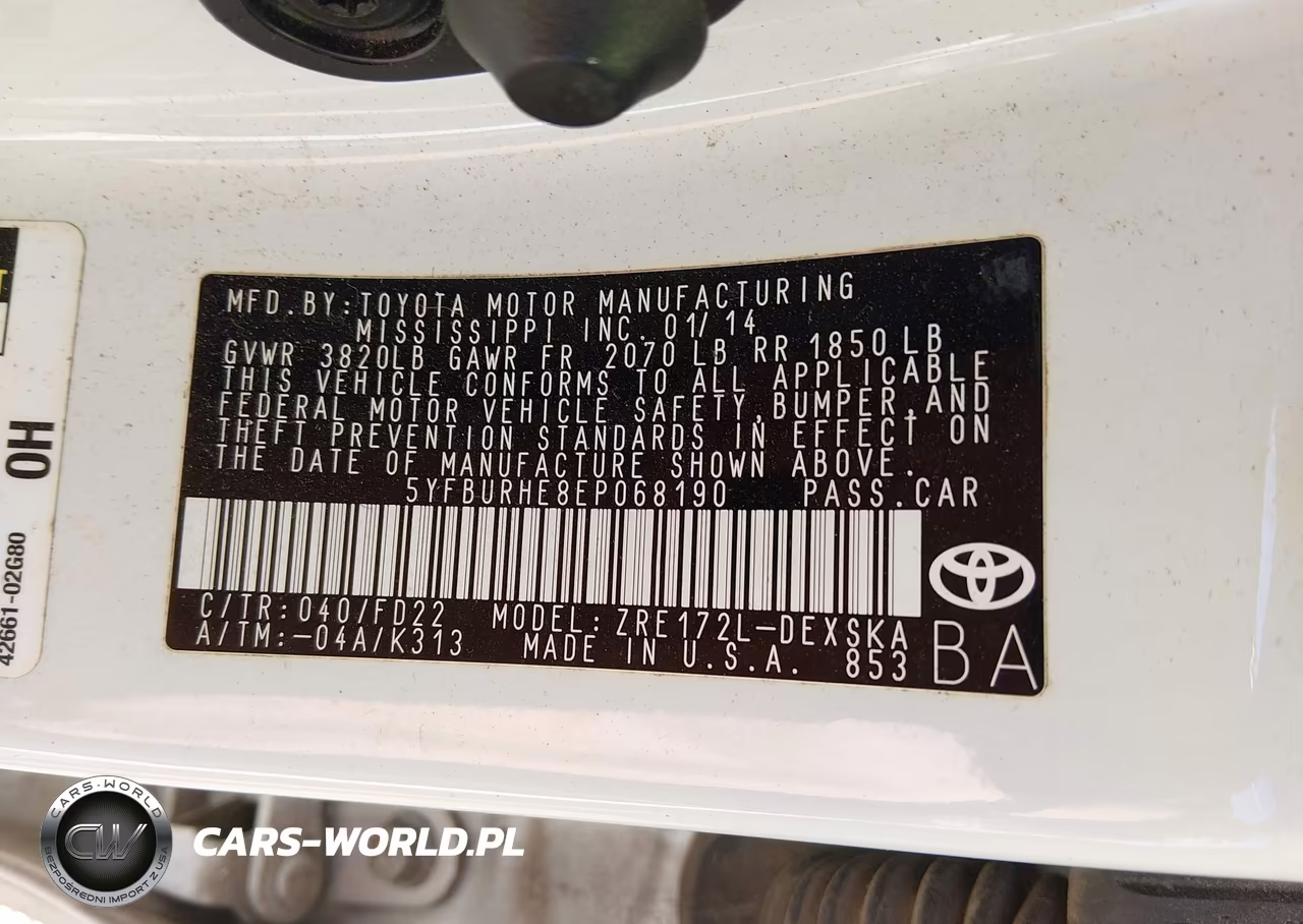 2014 Toyota Corolla S Plus VIN:5YFBURHE8EP068190 - 9
