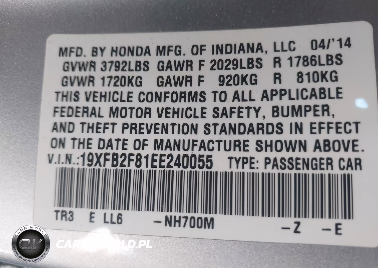 2014 Honda Civic Ex VIN:19XFB2F81EE240055 - 9