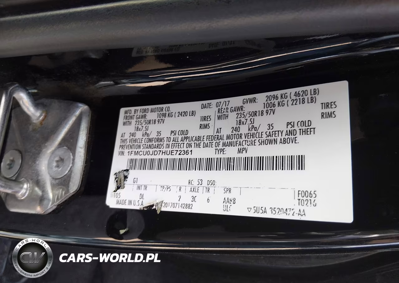 2017 Ford Escape Titanium VIN:1FMCU0JD7HUE72361 - 9