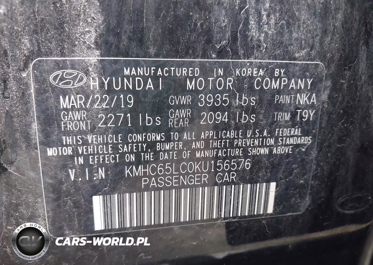 2019 Hyundai Ioniq Hybrid Blue VIN:KMHC65LC0KU156576 - 9