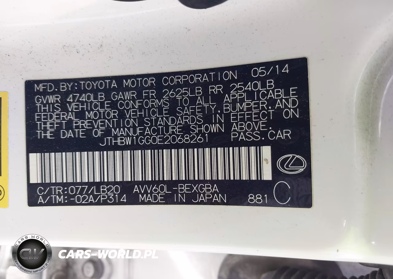 2014 Lexus Es 300H VIN:JTHBW1GG0E2068261 - 9