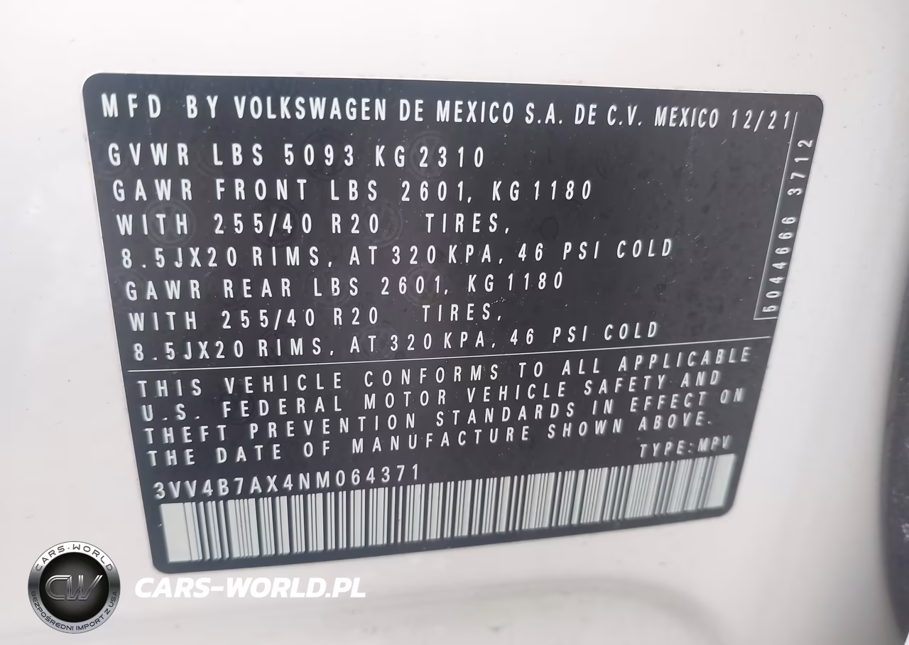 2022 Volkswagen Tiguan 2.0T Sel R-Line VIN:3VV4B7AX4NM064371 - 9