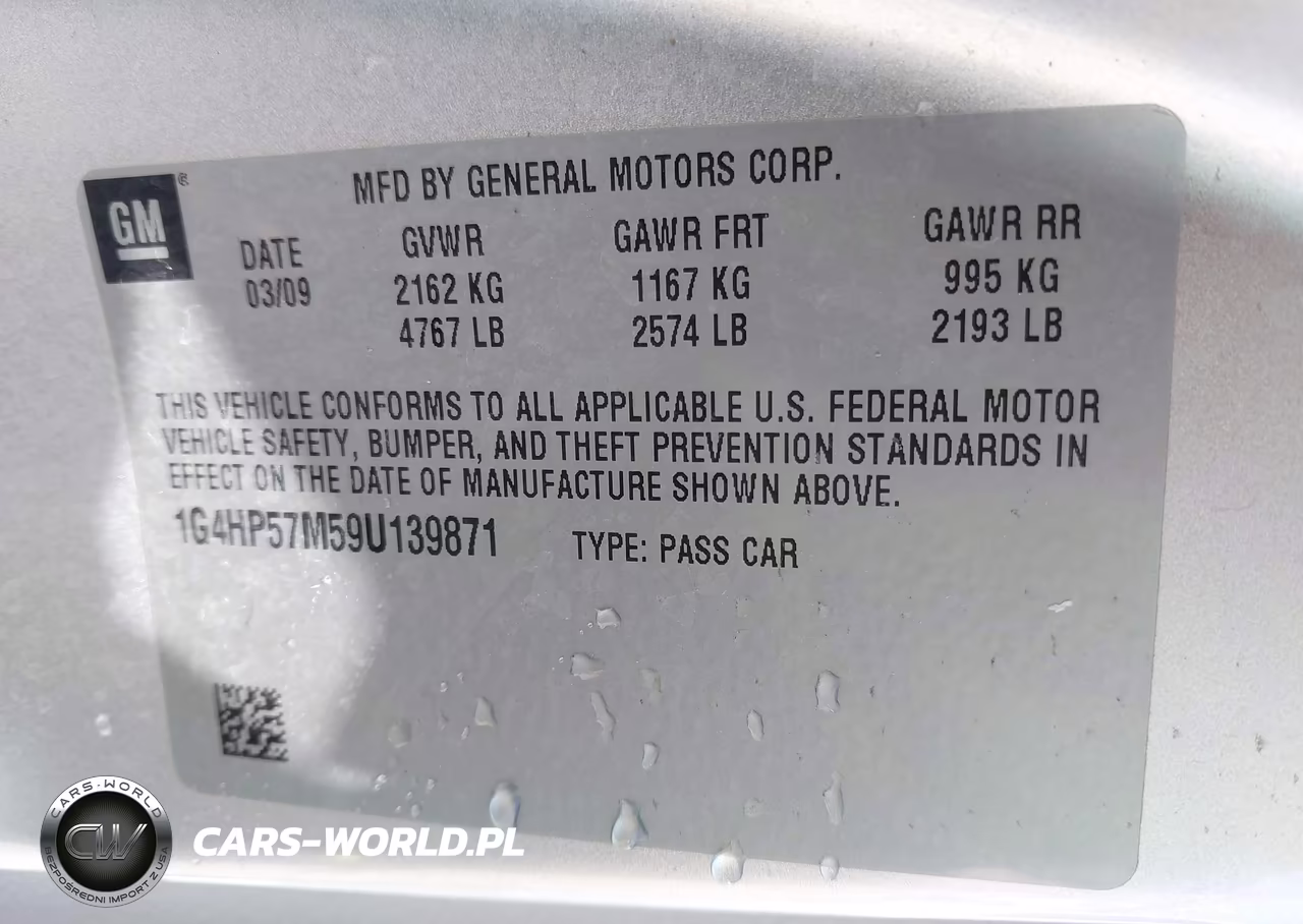 2009 Buick Lucerne Cx VIN:1G4HP57M59U139871 - 9