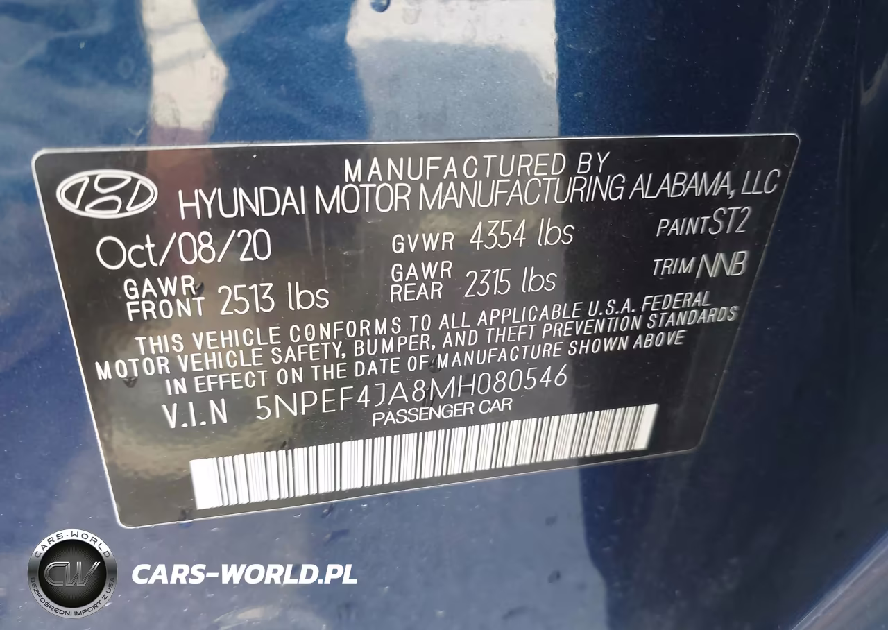 2021 Hyundai Sonata Sel VIN:5NPEF4JA8MH080546 - 9