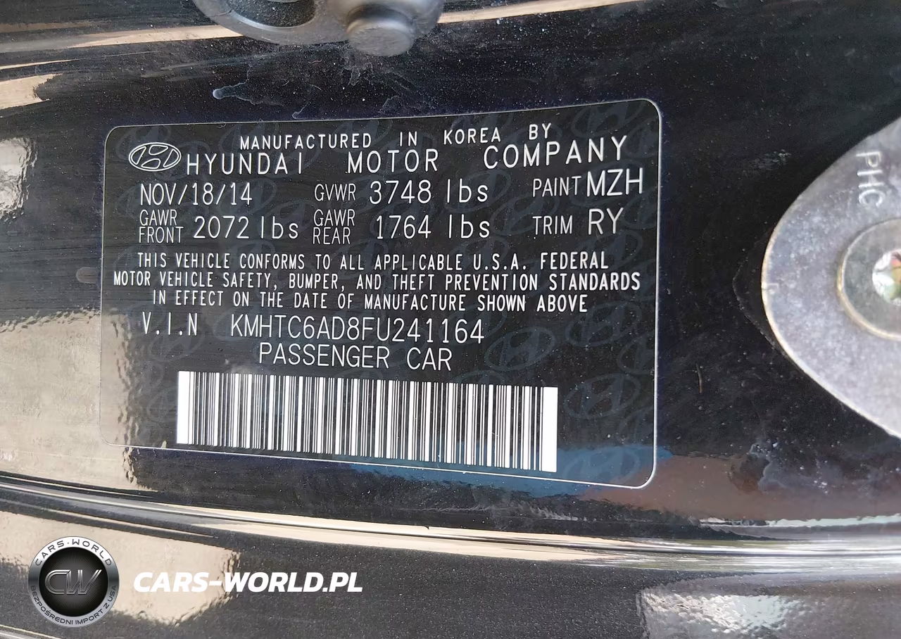 2015 Hyundai Veloster VIN:KMHTC6AD8FU241164 - 9