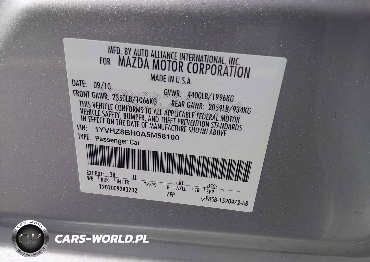 2010 Mazda Mazda6 I Sport VIN:1YVHZ8BH0A5M58100 - 9