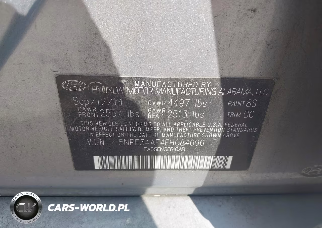 2015 Hyundai Sonata Limited VIN:5NPE34AF4FH084696 - 9